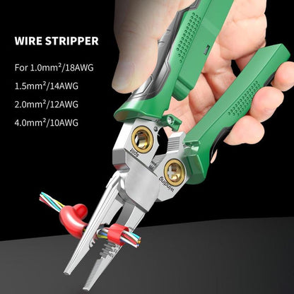 QIAWI™-8 in 1 Wire Stripper Twister for Cutting and Pulling Wires Cable Scissors,Voltage Tester Pliers