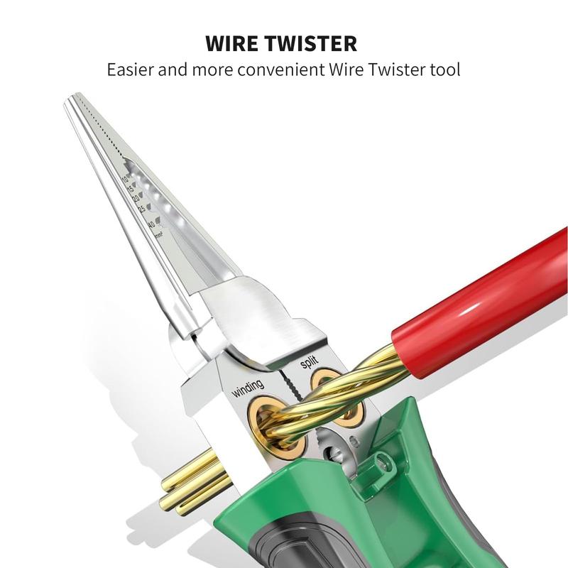 QIAWI™-8 in 1 Wire Stripper Twister for Cutting and Pulling Wires Cable Scissors,Voltage Tester Pliers
