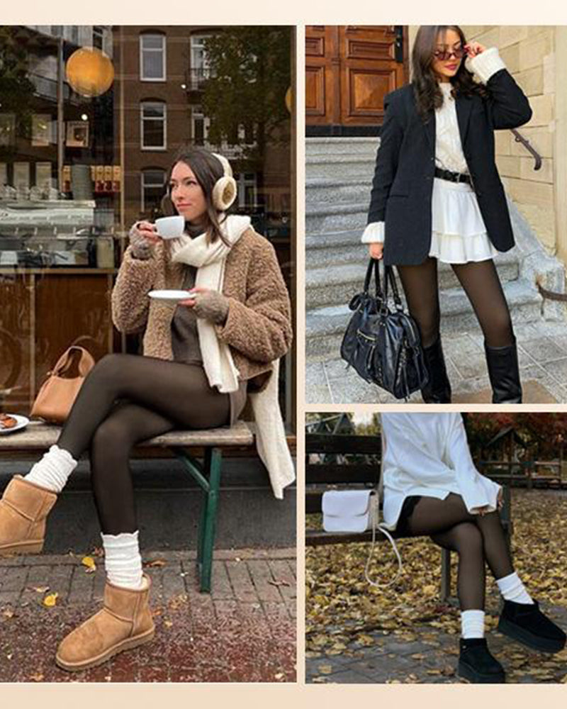 🔥Hot Sale 60% OFF Semi-Transparent Single Seam Fleece Lined Tights