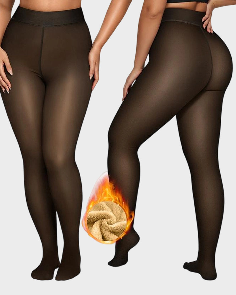 🔥Hot Sale 60% OFF Semi-Transparent Single Seam Fleece Lined Tights