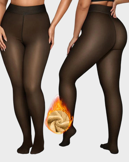 🔥Hot Sale 60% OFF Semi-Transparent Single Seam Fleece Lined Tights