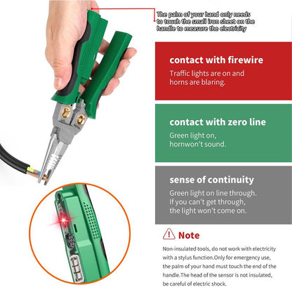 QIAWI™-8 in 1 Wire Stripper Twister for Cutting and Pulling Wires Cable Scissors,Voltage Tester Pliers