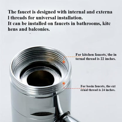 【🌎Final Day: 50% Off】🚰Rotatable Faucet Aerator Extension - for Effortless, All-Angle Control, Rotating Swivel Faucet Aerator Extender, Kitchen Bathroom Sink Faucets Sprayer Attachment with 2 Mode Splash