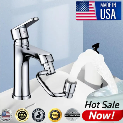 【🌎Final Day: 50% Off】🚰Rotatable Faucet Aerator Extension - for Effortless, All-Angle Control, Rotating Swivel Faucet Aerator Extender, Kitchen Bathroom Sink Faucets Sprayer Attachment with 2 Mode Splash