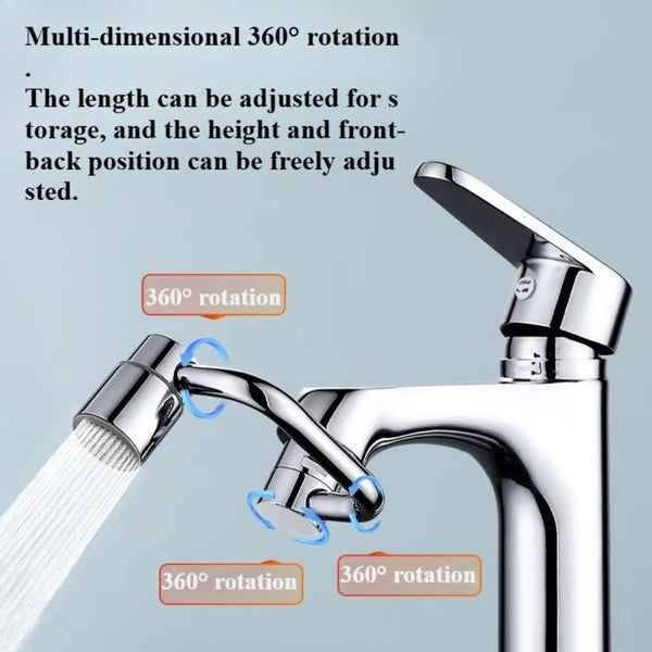 【🌎Final Day: 50% Off】🚰Rotatable Faucet Aerator Extension - for Effortless, All-Angle Control, Rotating Swivel Faucet Aerator Extender, Kitchen Bathroom Sink Faucets Sprayer Attachment with 2 Mode Splash