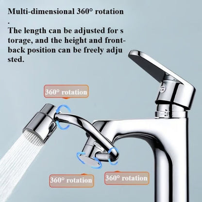 【🌎Final Day: 50% Off】🚰Rotatable Faucet Aerator Extension - for Effortless, All-Angle Control, Rotating Swivel Faucet Aerator Extender, Kitchen Bathroom Sink Faucets Sprayer Attachment with 2 Mode Splash