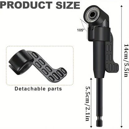 Complete Tool Kit: 3 Rotatable Socket Adapters + 2 Angle Drill Adapters + 90° Bevel Bit
